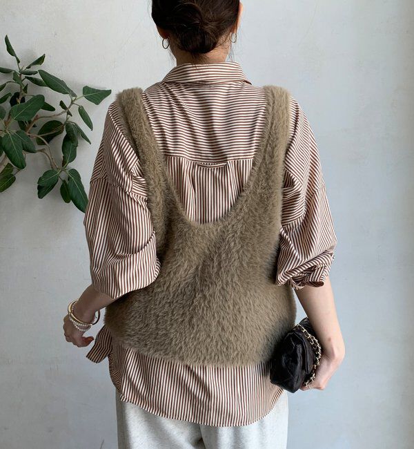  「前後2WAYシャギーニットタンクベスト」|ニット・セーター|