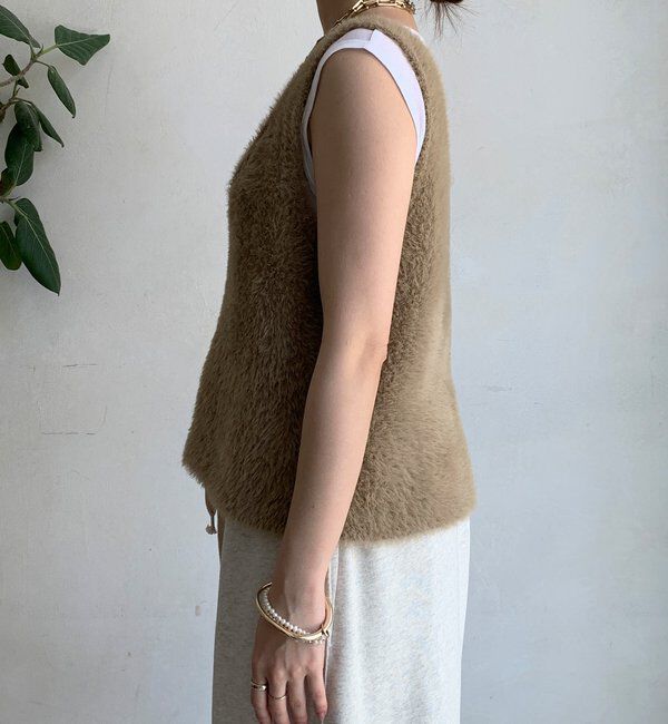  「前後2WAYシャギーニットタンクベスト」|ニット・セーター|