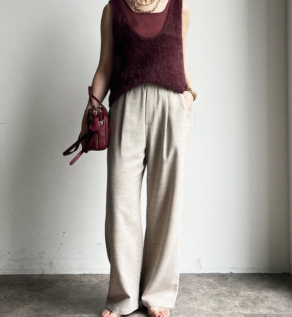  「前後2WAYシャギーニットタンクベスト」|ニット・セーター|