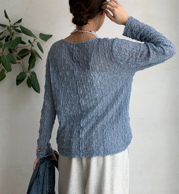  「リンクルフラワーシャーリングプルオーバー」|Tシャツ・カットソー|