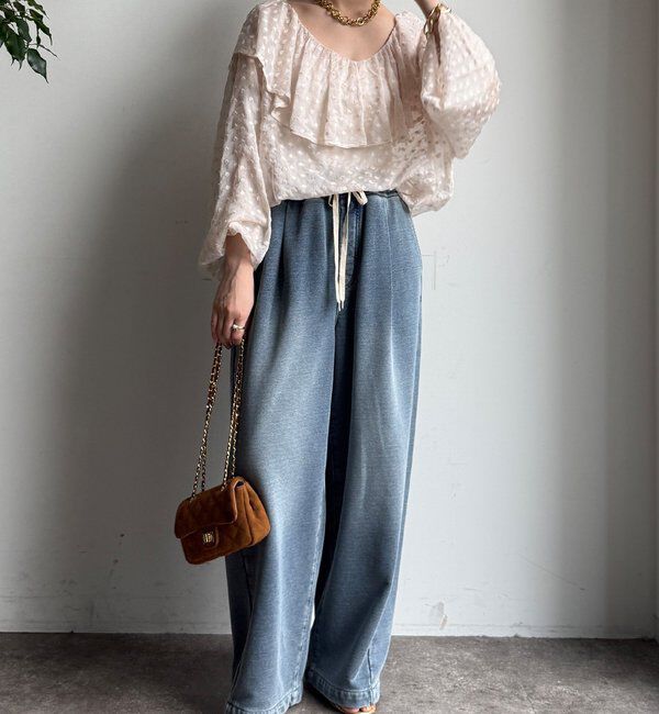  「【デニムなのにスウェット!?】デニムスウェットパンツ」|チノ|