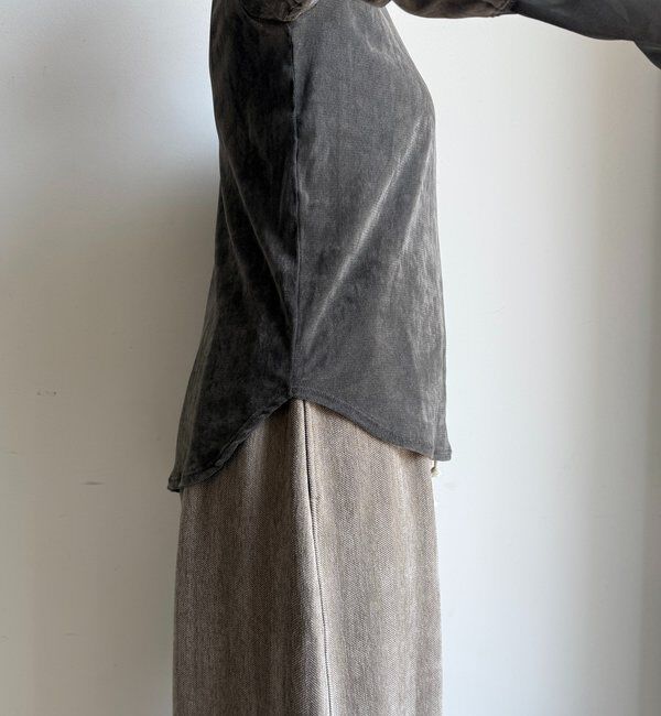  「【新色追加】チュールフロッキーシアー切替TEE」|Tシャツ・カットソー|