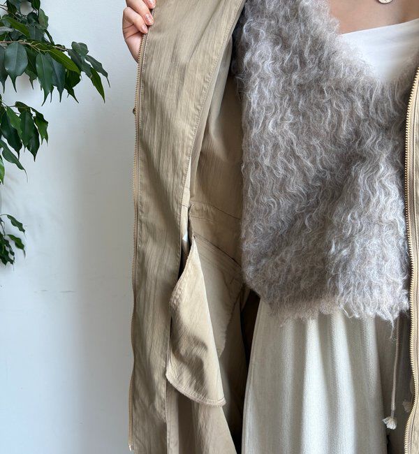  「フィブリルタッチフーディージップロングコート」|その他|