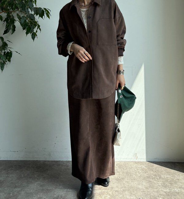  「スウェードダンボールIラインスカート」|スカート|