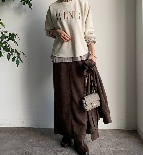  「スウェードダンボールIラインスカート」|スカート|