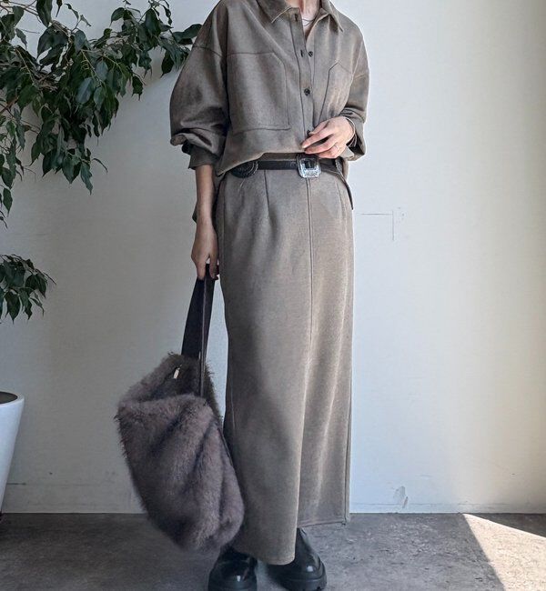  「スウェードダンボールIラインスカート」|スカート|