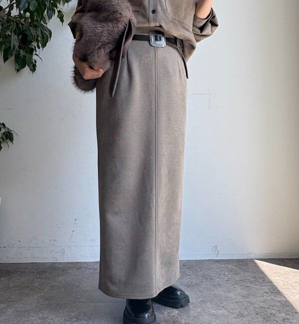  「スウェードダンボールIラインスカート」|スカート|