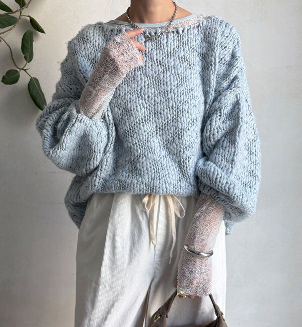  「レースロングスリーブトップス」|Tシャツ・カットソー|