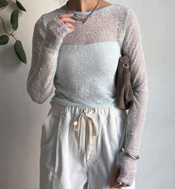  「レースロングスリーブトップス」|Tシャツ・カットソー|