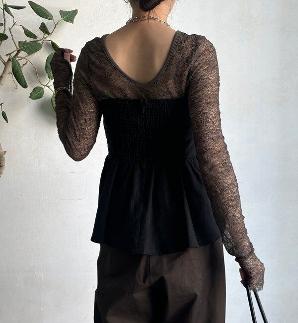  「レースロングスリーブトップス」|Tシャツ・カットソー|