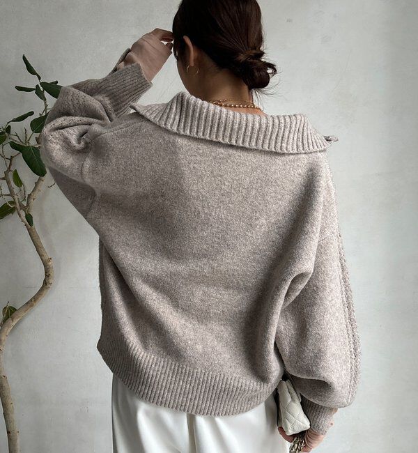  「【WEB限定】ダブルジップニットブルゾン」|カーディガン|