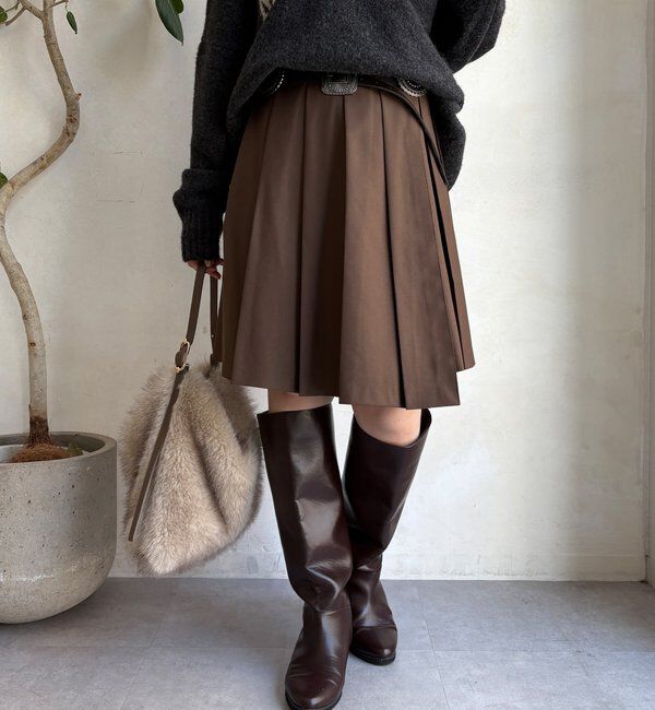  「ミドル丈プリーツスカート」|スカート|