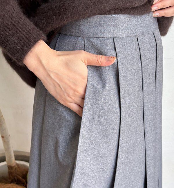  「ミドル丈プリーツスカート」|スカート|