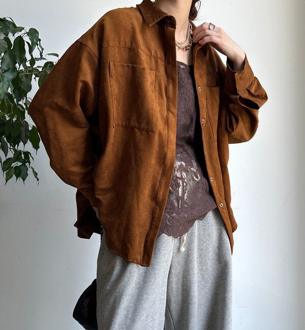  「【セットアップ対応】フェイクスエードジャケット」|ブルゾン・スタジャン|