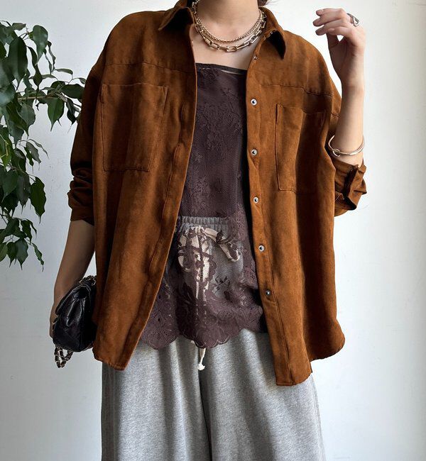  「【セットアップ対応】フェイクスエードジャケット」|ブルゾン・スタジャン|