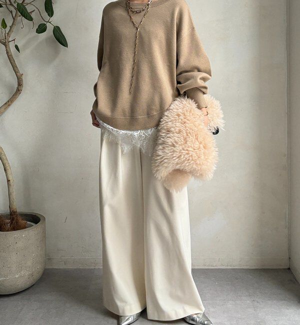  「アシメラウンドニットプルオーバー」|ニット・セーター|