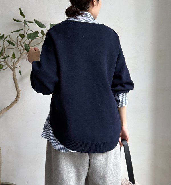  「アシメラウンドニットプルオーバー」|ニット・セーター|