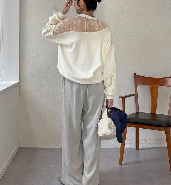  「【WEB限定】シアー切替カットソー」|Tシャツ・カットソー|