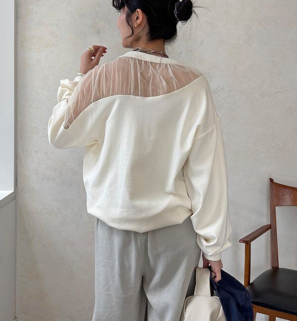  「【WEB限定】シアー切替カットソー」|Tシャツ・カットソー|