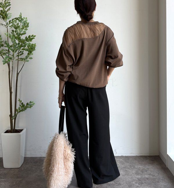  「【WEB限定】シアー切替カットソー」|Tシャツ・カットソー|