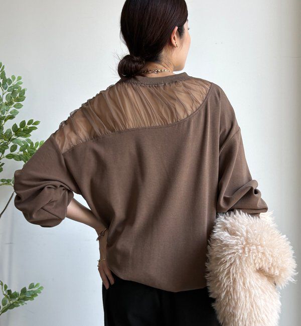  「【WEB限定】シアー切替カットソー」|Tシャツ・カットソー|