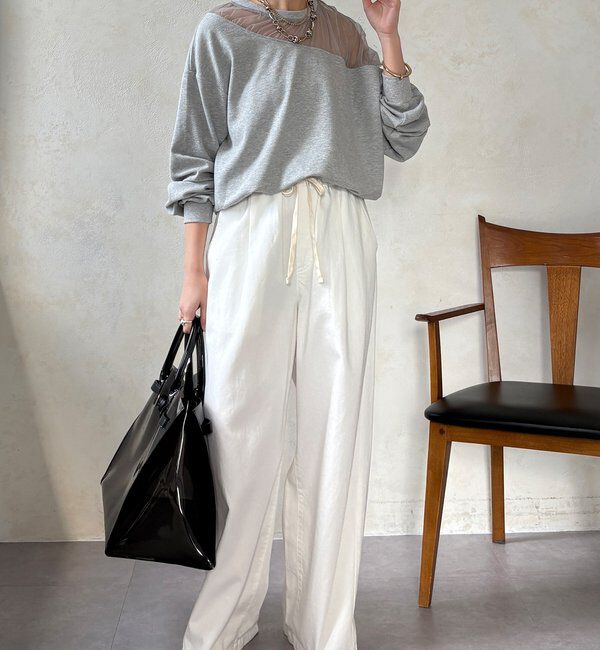  「【WEB限定】シアー切替カットソー」|Tシャツ・カットソー|