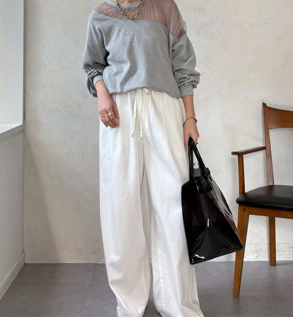  「【WEB限定】シアー切替カットソー」|Tシャツ・カットソー|