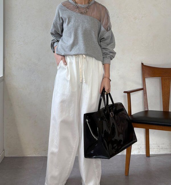  「【WEB限定】シアー切替カットソー」|Tシャツ・カットソー|