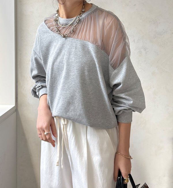  「【WEB限定】シアー切替カットソー」|Tシャツ・カットソー|