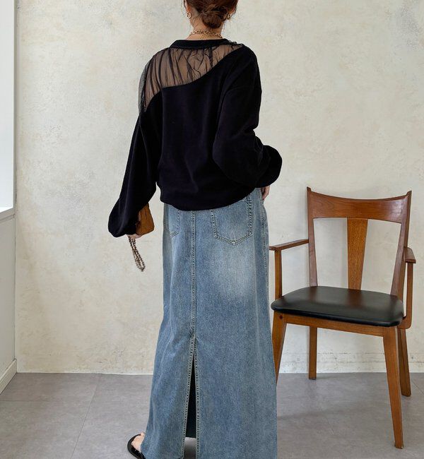  「【WEB限定】シアー切替カットソー」|Tシャツ・カットソー|