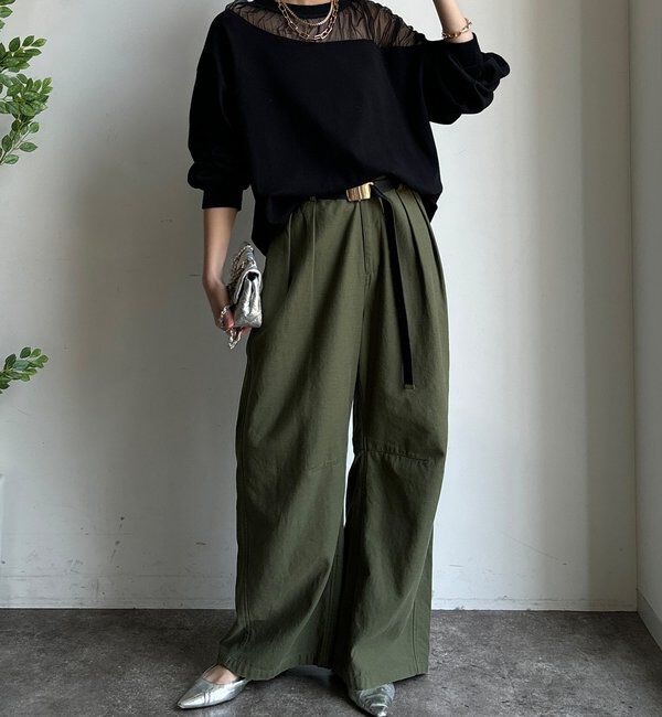  「【WEB限定】シアー切替カットソー」|Tシャツ・カットソー|