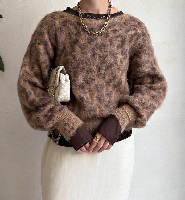  「レオパード柄起毛ニット」|ニット・セーター|