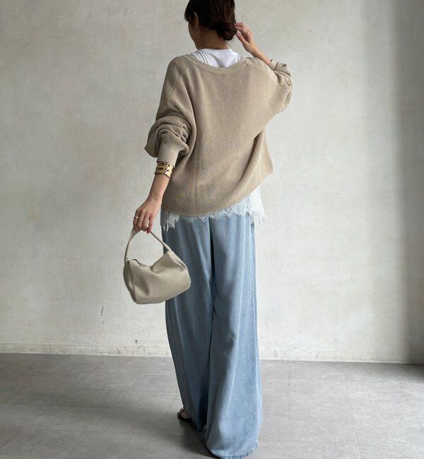  「【WEB限定】裾レース半袖トップス」|Tシャツ・カットソー|