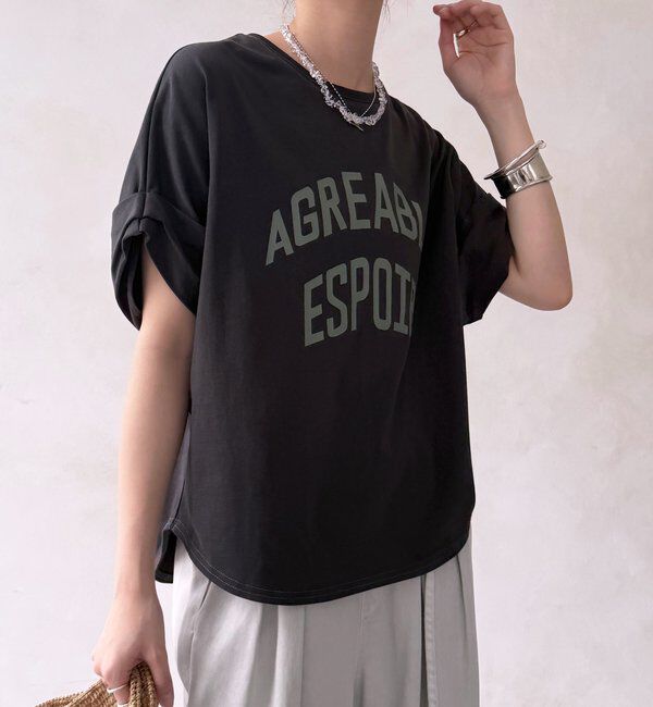  「【WEB限定】AGREABLEロゴTEE」|Tシャツ・カットソー|チャコールグレー