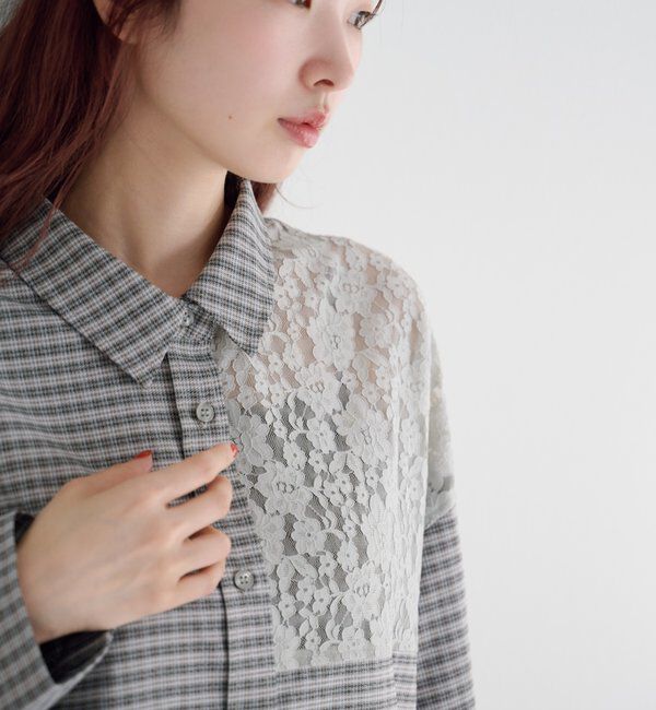  「パッチワークレースシャツ」|シャツ・ブラウス|