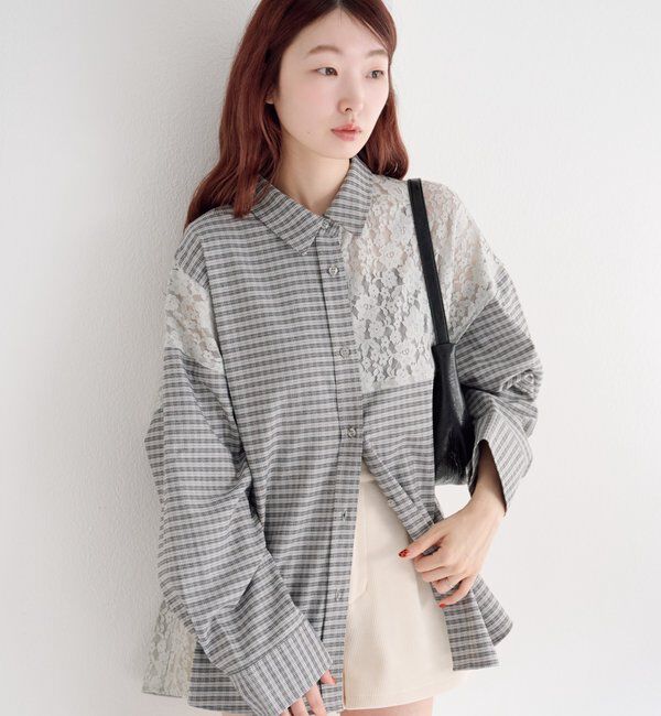  「パッチワークレースシャツ」|シャツ・ブラウス|