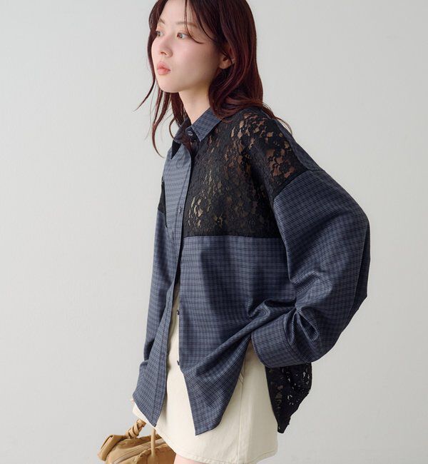  「パッチワークレースシャツ」|シャツ・ブラウス|