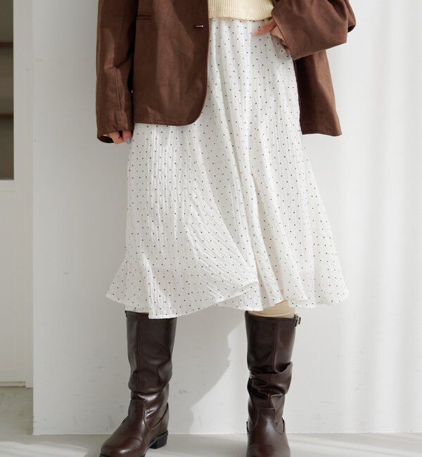  「ドットシアーミドルスカート」|スカート|