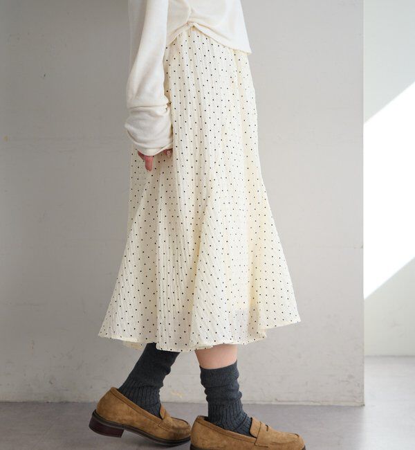  「ドットシアーミドルスカート」|スカート|