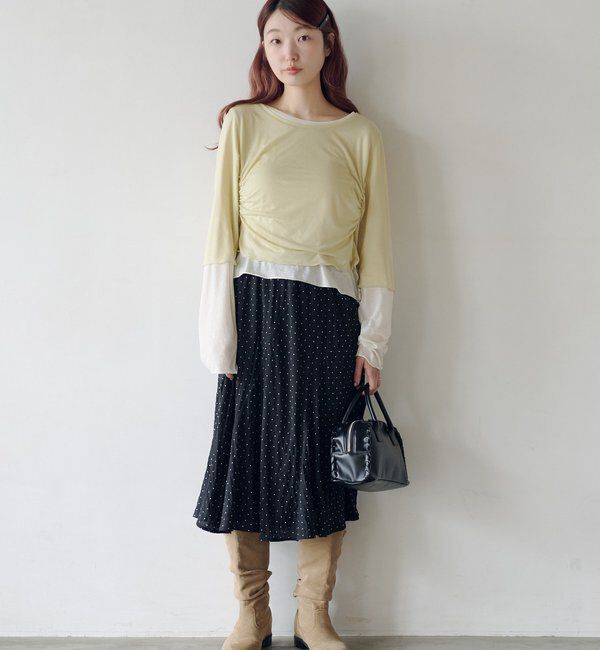  「ドットシアーミドルスカート」|スカート|