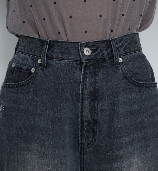  「【2サイズ展開/低身長サイズ/ウエスト調節可】カーブステッチデニム」|デニム|