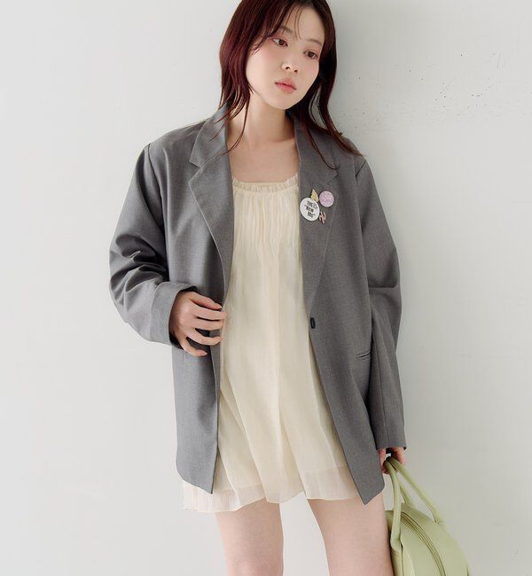  「【バッジ４点SET/ロングシーズン◎】バッジ付きジャケット」|テーラードジャケット|