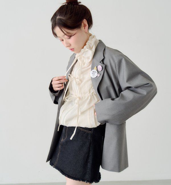  「【バッジ４点SET/ロングシーズン◎】バッジ付きジャケット」|テーラードジャケット|