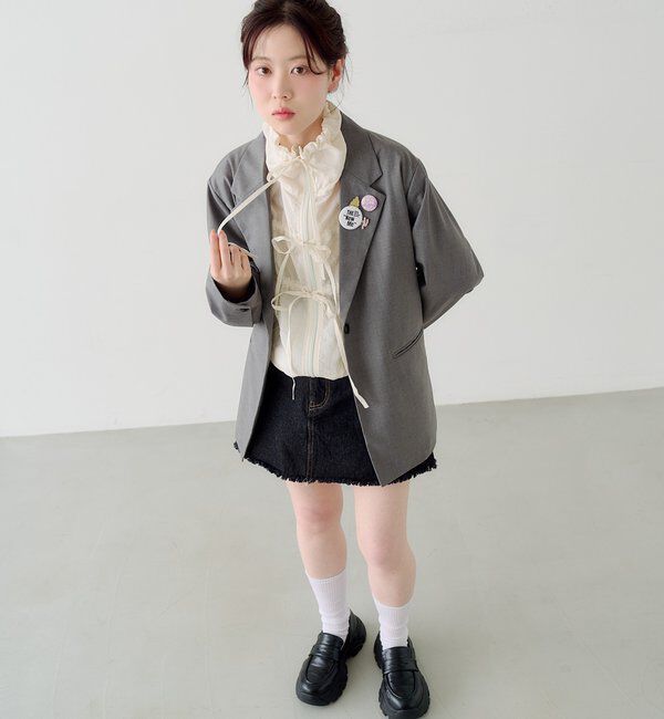  「【バッジ４点SET/ロングシーズン◎】バッジ付きジャケット」|テーラードジャケット|