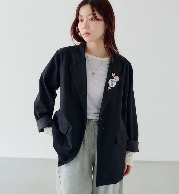  「【バッジ４点SET/ロングシーズン◎】バッジ付きジャケット」|テーラードジャケット|