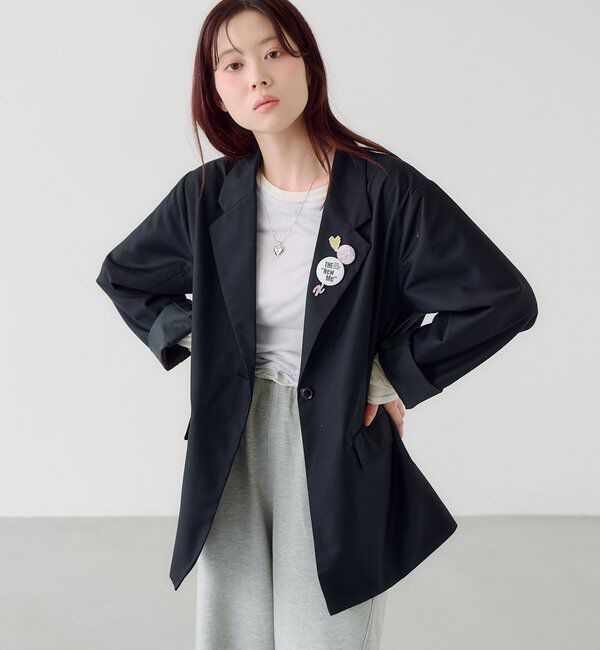  「【バッジ４点SET/ロングシーズン◎】バッジ付きジャケット」|テーラードジャケット|