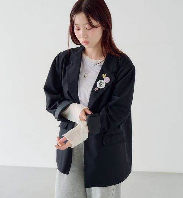  「【バッジ４点SET/ロングシーズン◎】バッジ付きジャケット」|テーラードジャケット|