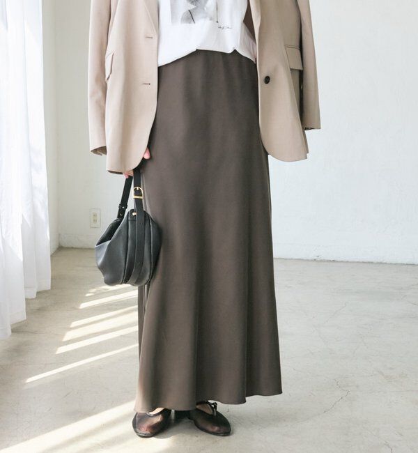 「【上品な揺れ感】キュプラ混バイアススカート」|スカート|