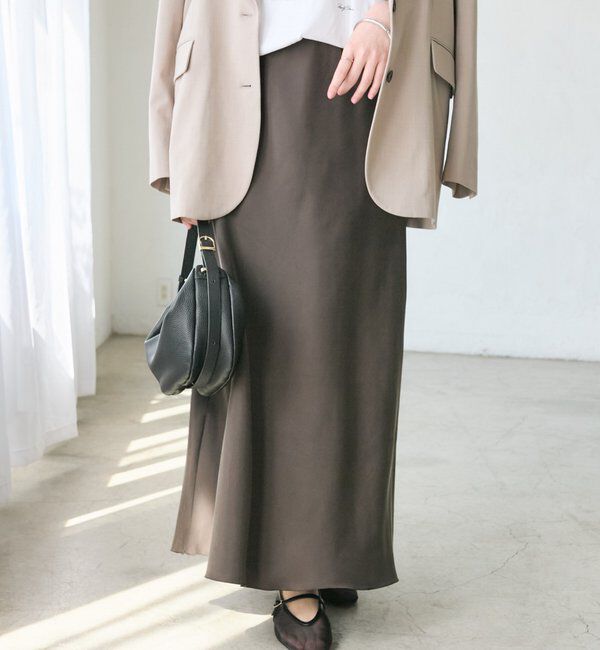  「【上品な揺れ感】キュプラ混バイアススカート」|スカート|