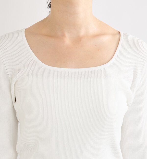  「【女性らしい抜け感】スクエア2WAYリブニット」|ニット・セーター|